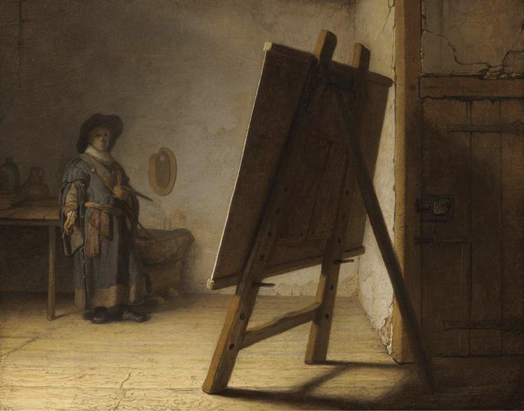 REMBRANDT Harmenszoon van Rijn The Artist in his studion (mk33)